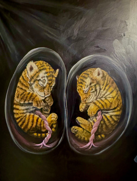 Genesis Collection | Tiger Cubs Original Animal Painting